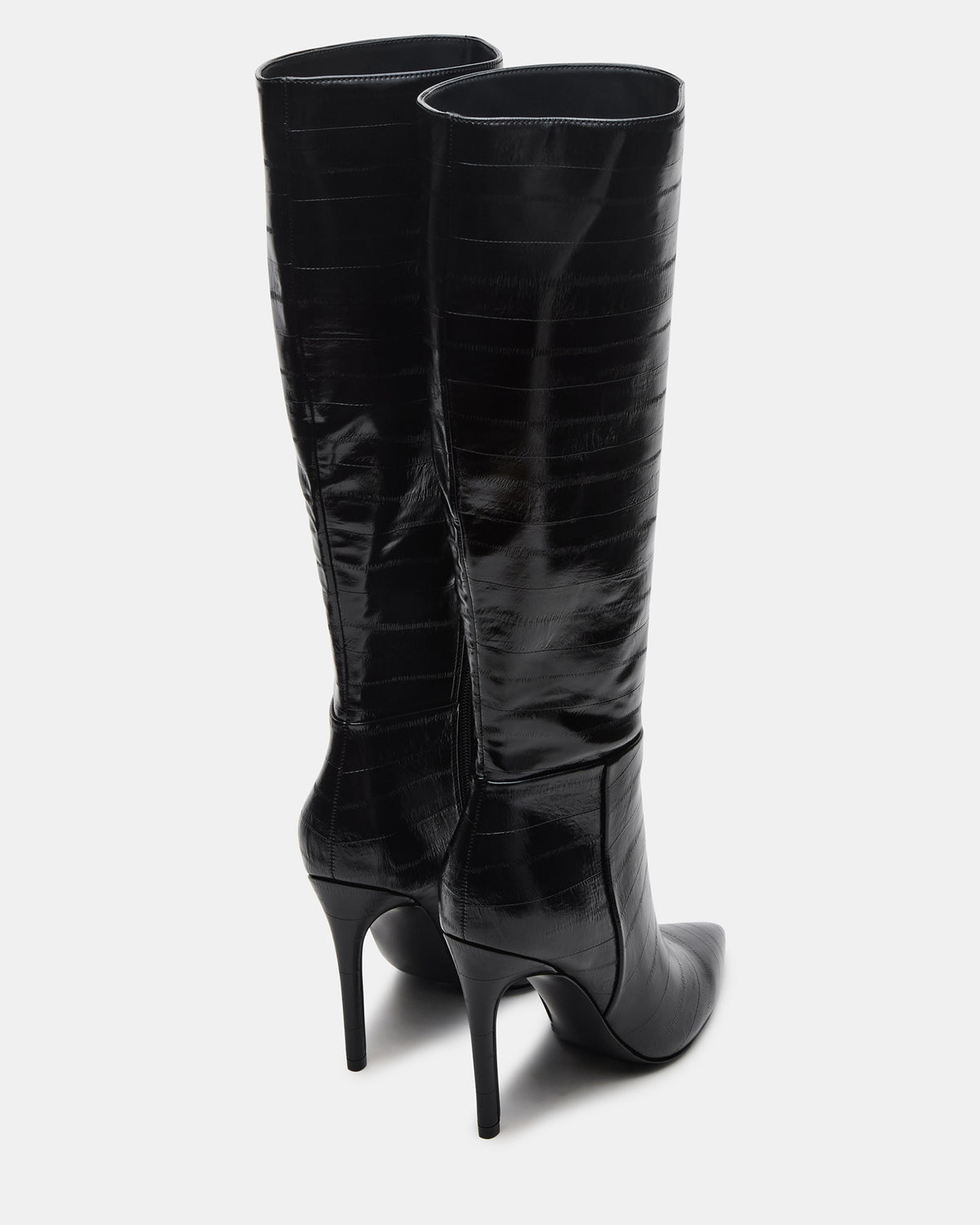 NITRO Black Eel Pointed-Toe Stiletto Heel Knee-High Women's Boots | Steve Madden Everyday