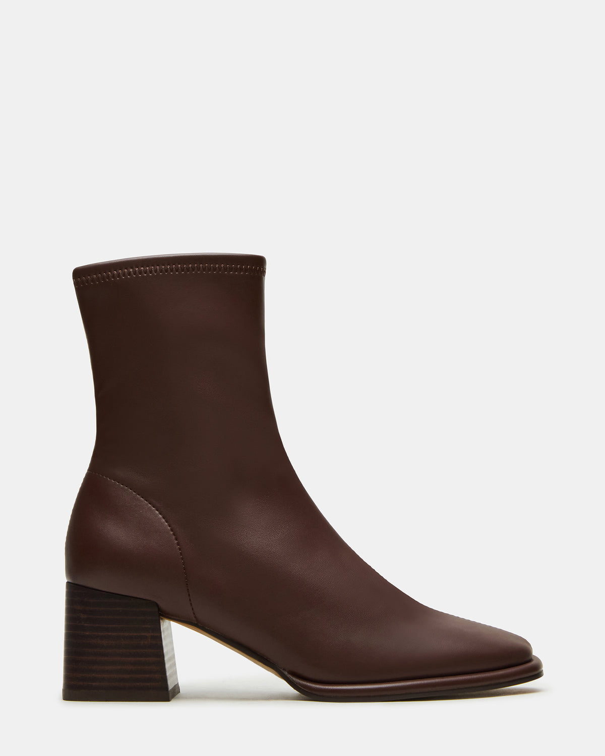 PAMMY Brown Square-Toe Block Heel Women's Ankle Boot | Steve Madden Quality