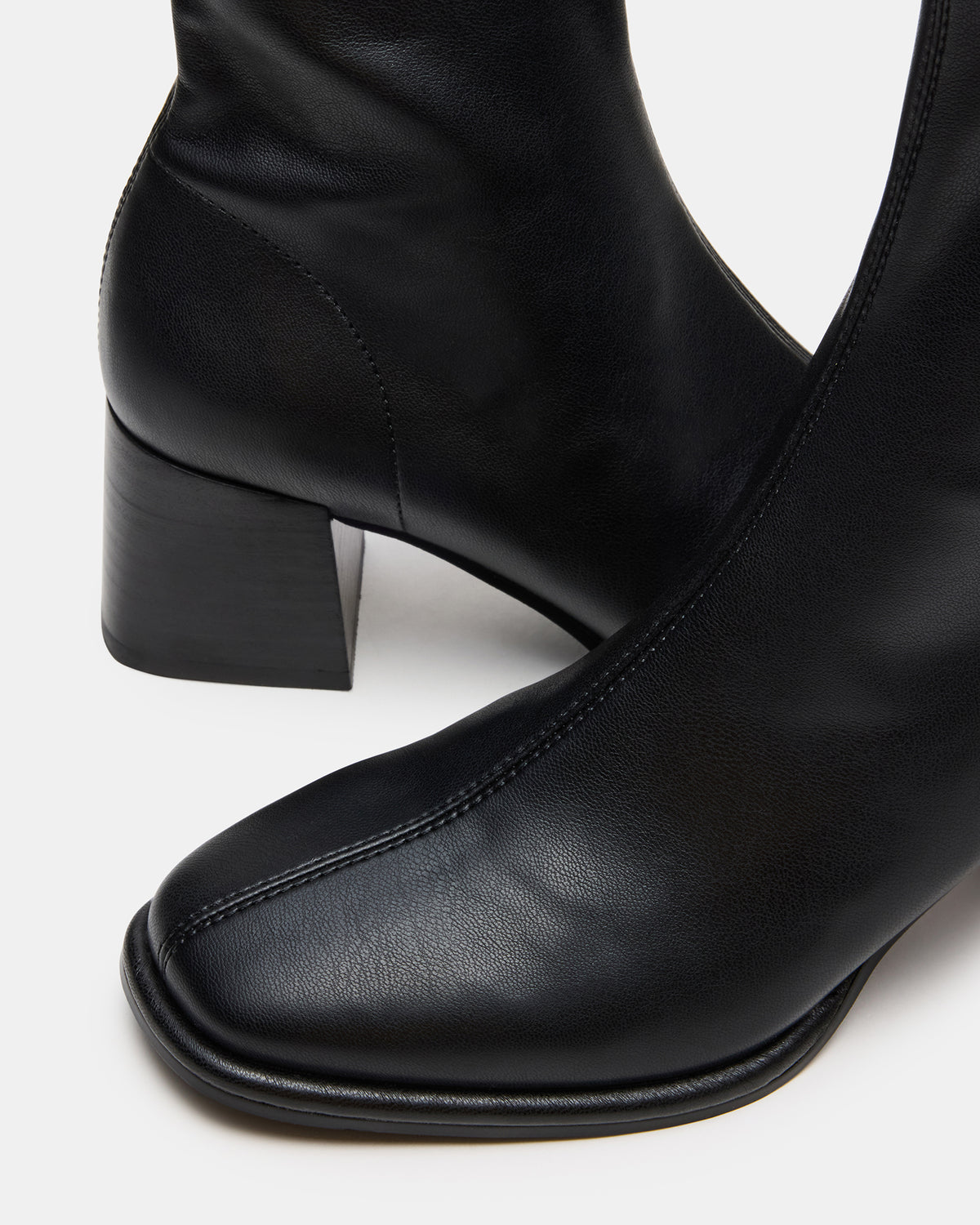 PAMMY Black Square-Toe Block Heel Women's Ankle Boot | Steve Madden Smart Buy