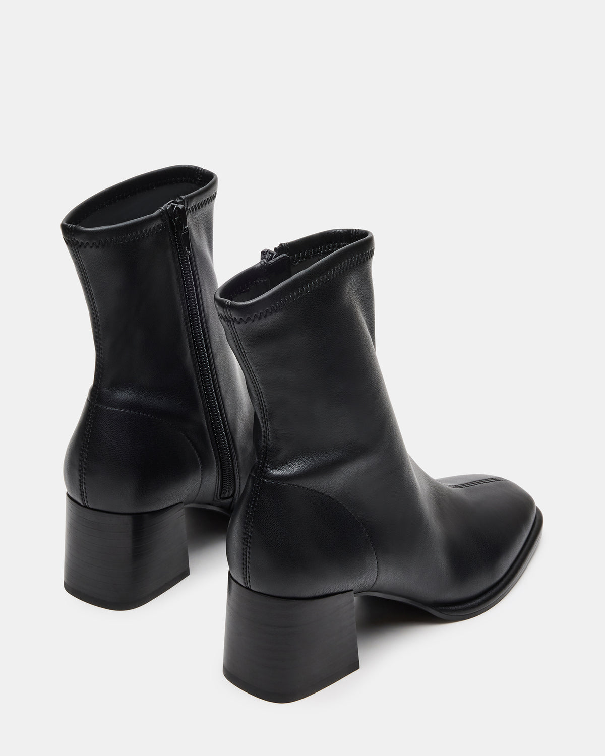 PAMMY Black Square-Toe Block Heel Women's Ankle Boot | Steve Madden Smart Buy