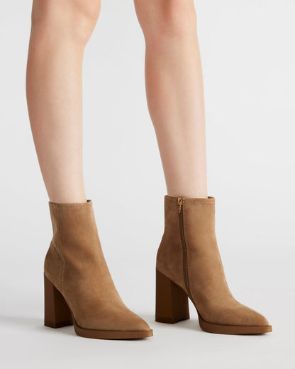 HARDEN Sand Suede Women's Pointed-Toe Ankle Boot | Steve Madden Top Pick