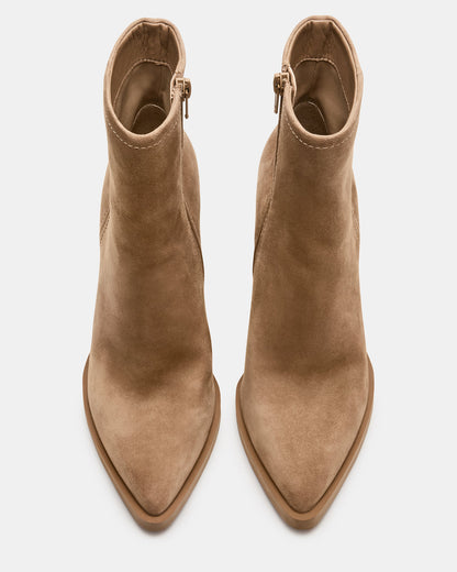 HARDEN Sand Suede Women's Pointed-Toe Ankle Boot | Steve Madden Top Pick