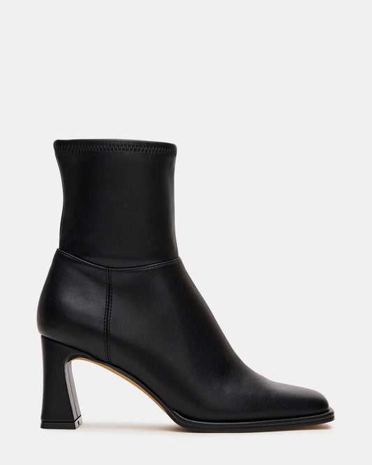HARP Black Square-Toe Block Heel Women's Ankle Boot | Steve Madden Smart Buy