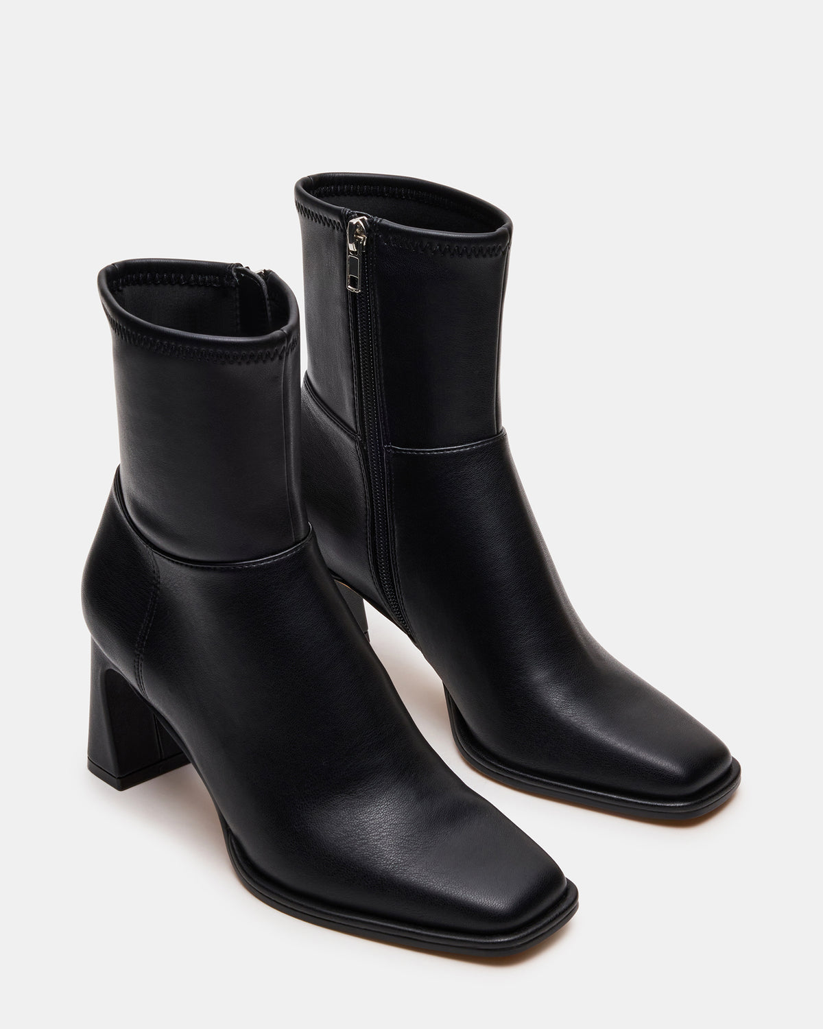 HARP Black Square-Toe Block Heel Women's Ankle Boot | Steve Madden Smart Buy