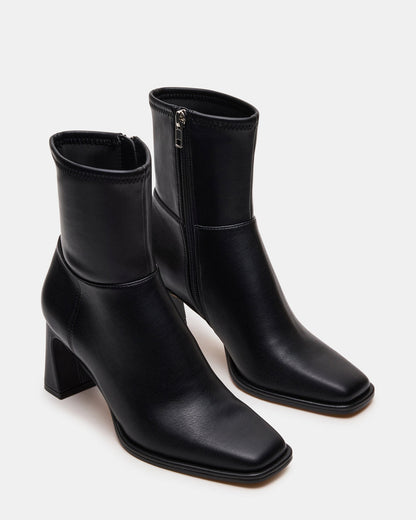 HARP Black Square-Toe Block Heel Women's Ankle Boot | Steve Madden Smart Buy