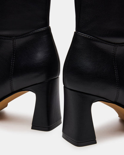 HARP Black Square-Toe Block Heel Women's Ankle Boot | Steve Madden Smart Buy