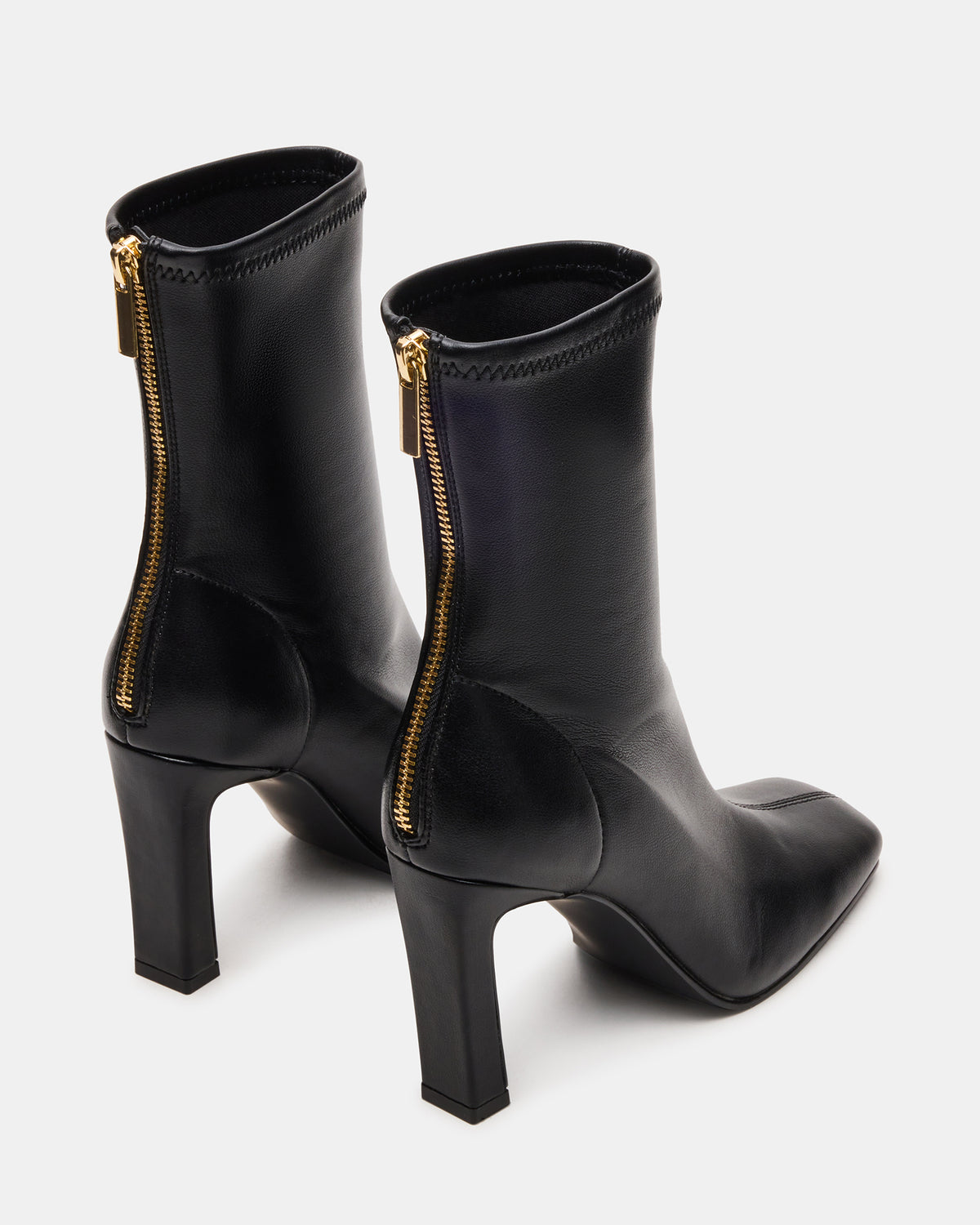KHELAN Black Square-Toe Heeled Women's Ankle Boot | Steve Madden Signature