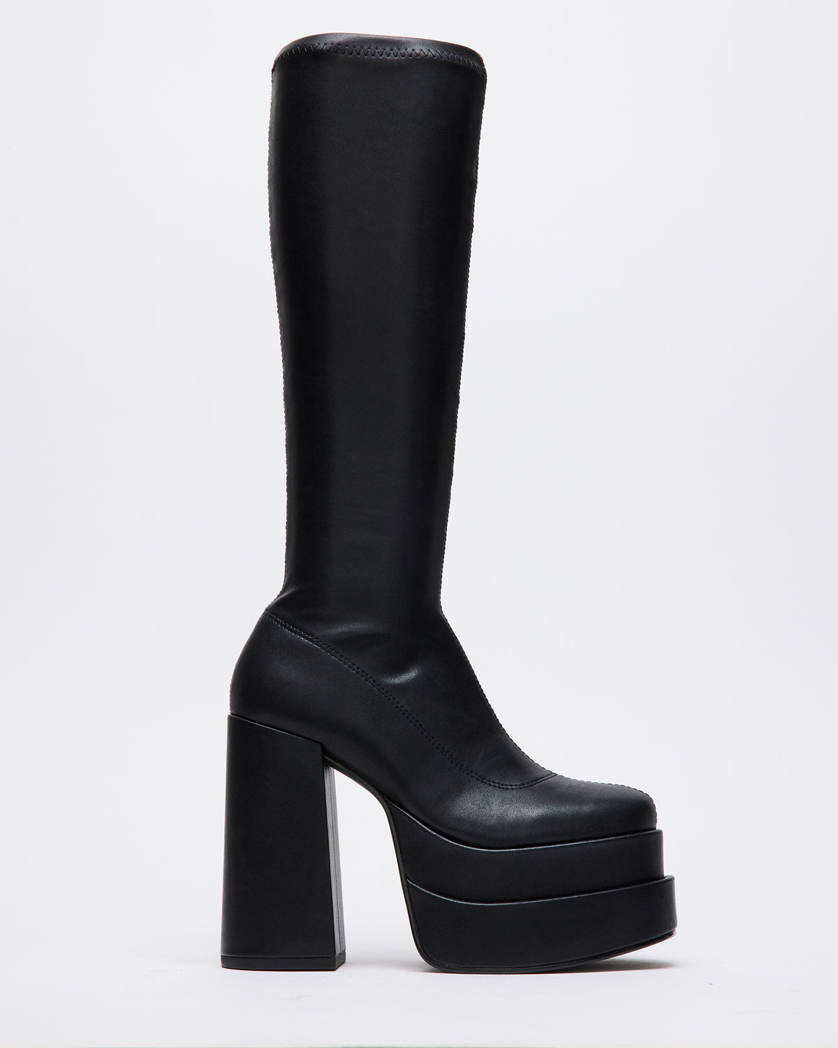 CYPRESS Black Women's Platform Vegan Leather Boots | Steve Madden New