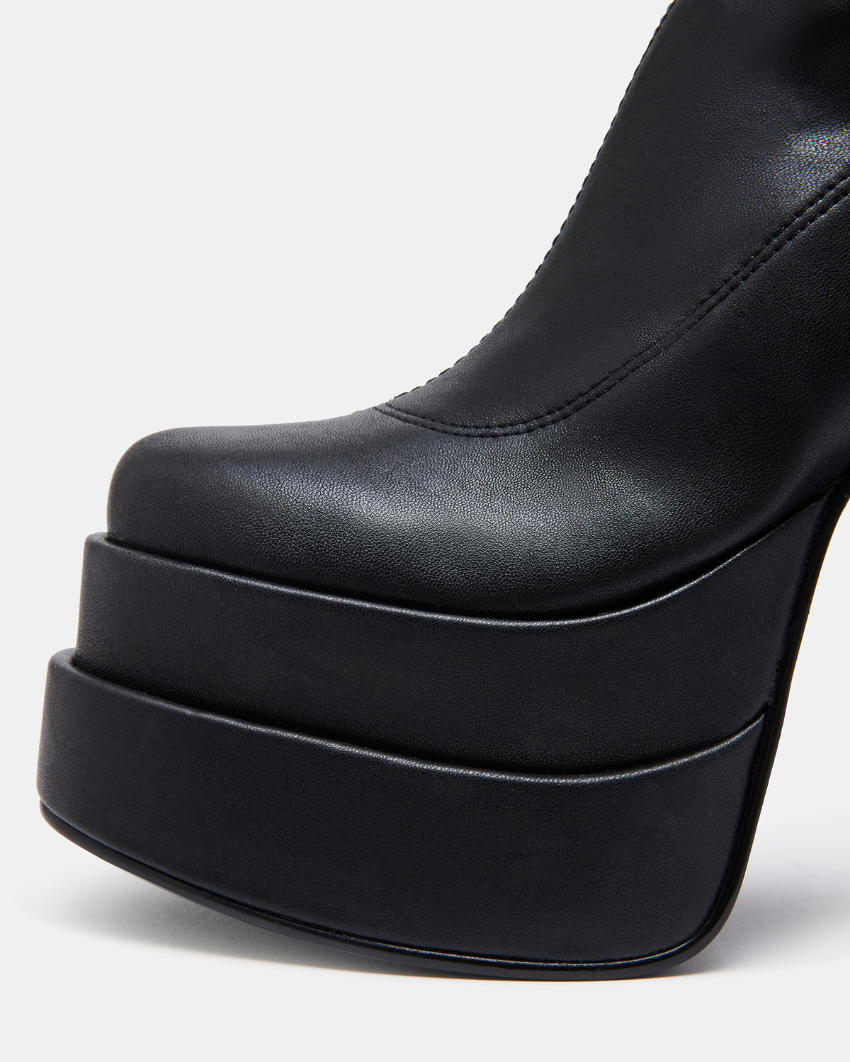 CYPRESS Black Women's Platform Vegan Leather Boots | Steve Madden New