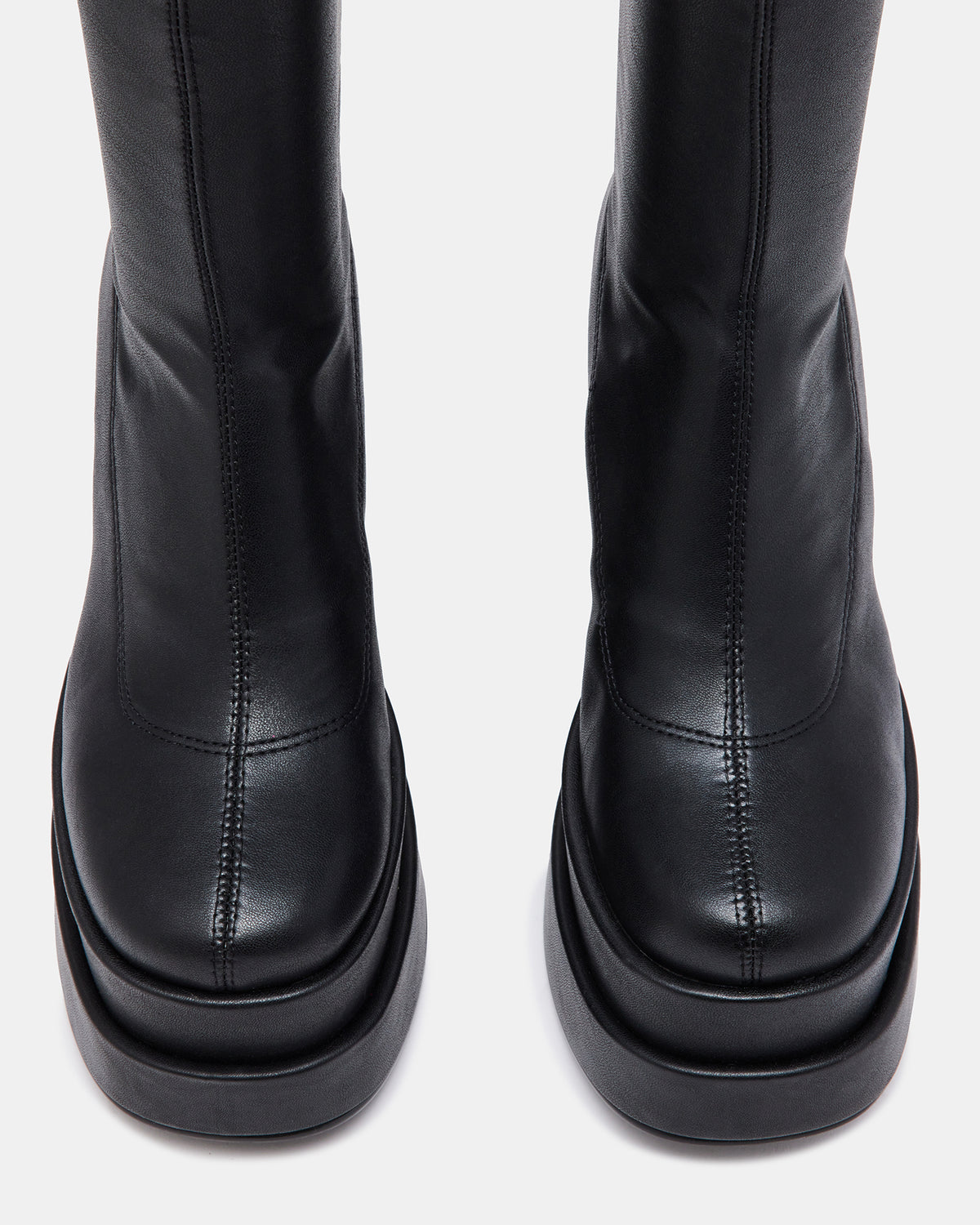 CYPRESS Black Women's Platform Vegan Leather Boots | Steve Madden New