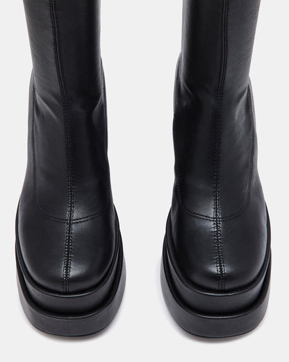 CYPRESS Black Women's Platform Vegan Leather Boots | Steve Madden New