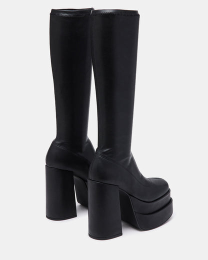 CYPRESS Black Women's Platform Vegan Leather Boots | Steve Madden New