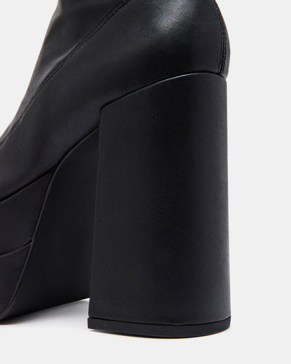 CYPRESS Black Women's Platform Vegan Leather Boots | Steve Madden New