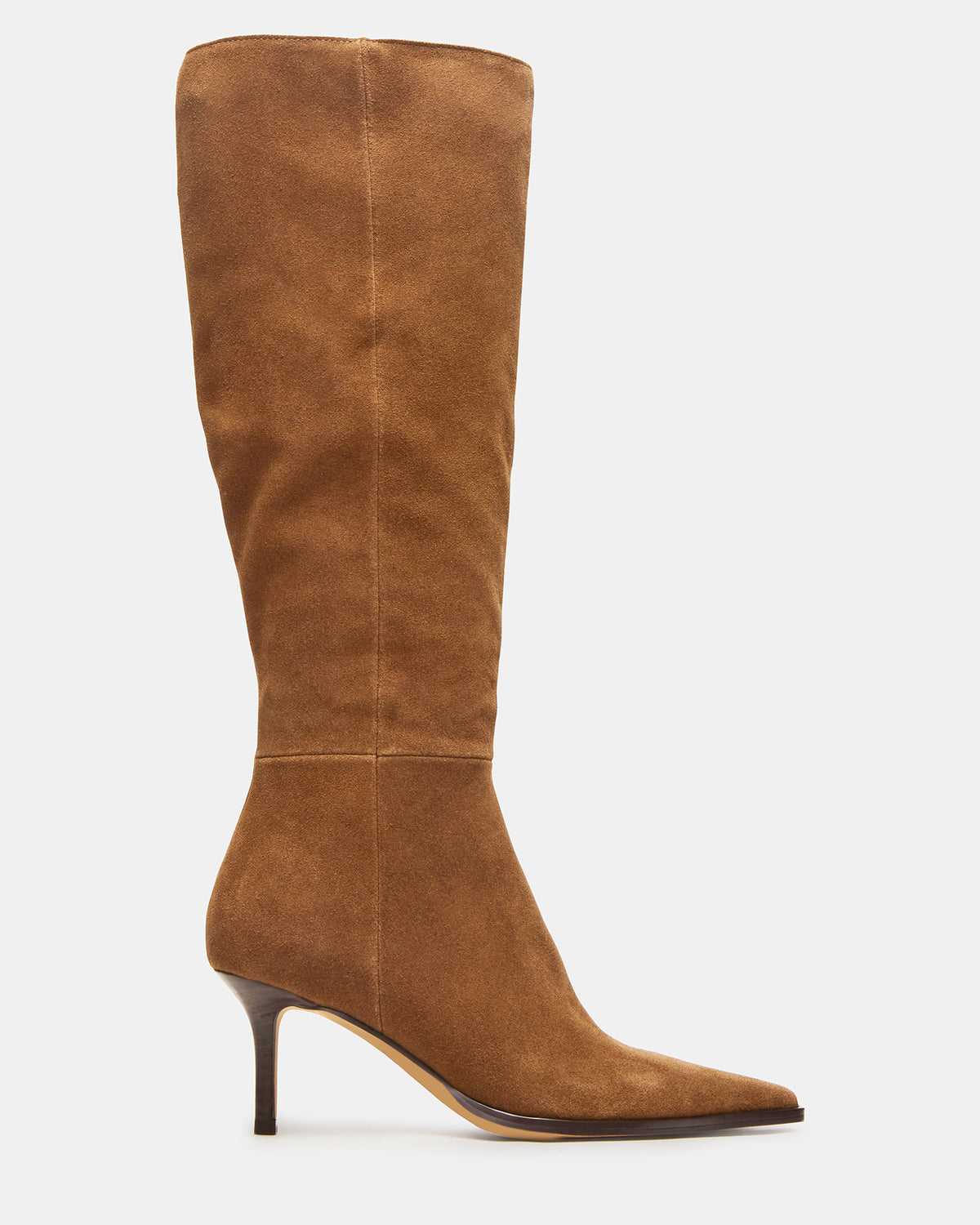 LINGO Chestnut Suede Pointed-Toe Knee-High Women's Boot | Steve Madden Signature