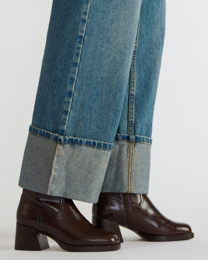 LATCHES Brown Leather Square-Toe Block Heel Women's Ankle Boot | Steve Madden Latest