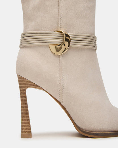 KYNDALL Bone Suede Pointed-Toe Stiletto Heeled Knee-High Women's Boot | Steve Madden Discount