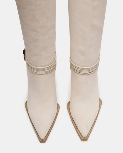 KYNDALL Bone Suede Pointed-Toe Stiletto Heeled Knee-High Women's Boot | Steve Madden Discount