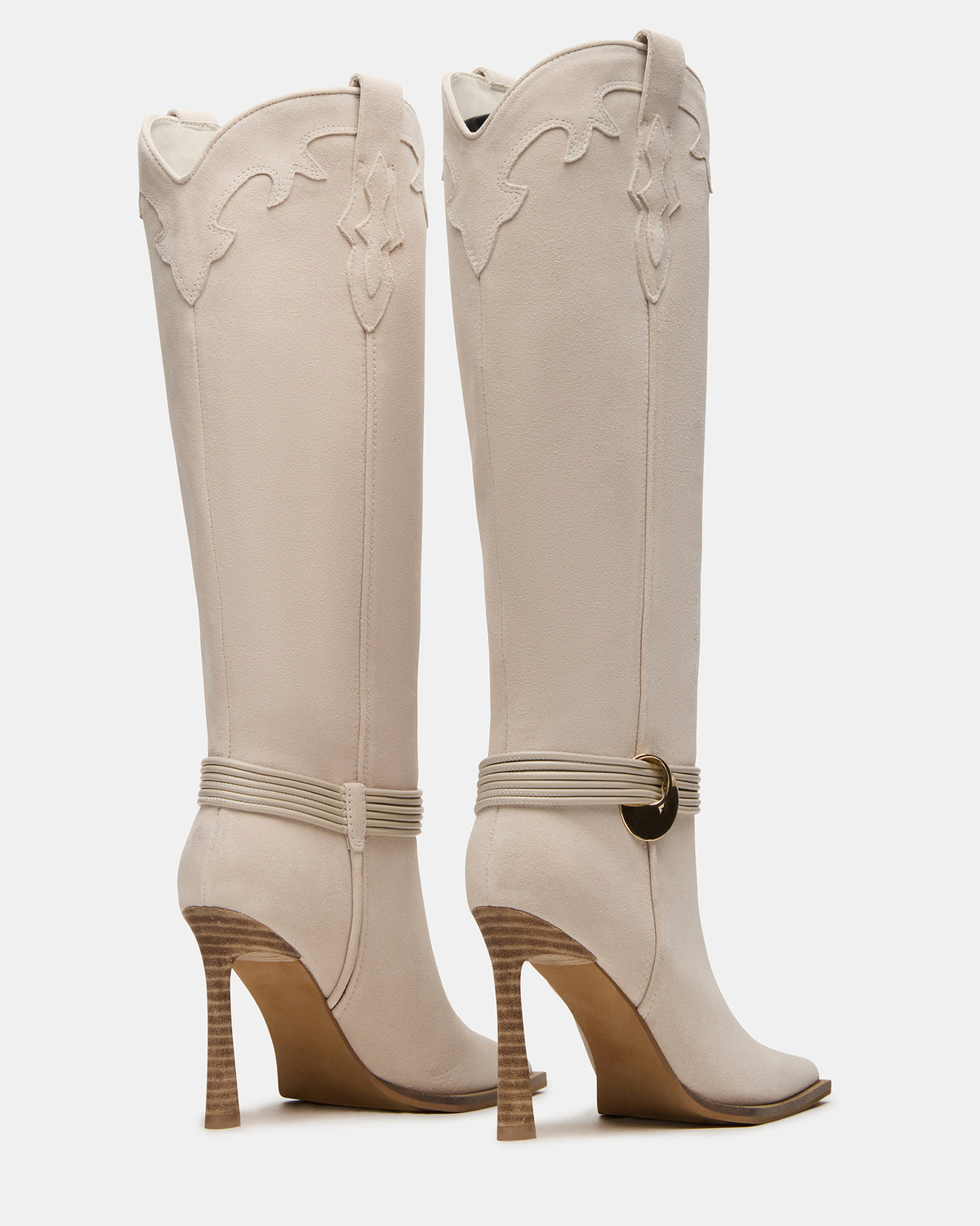 KYNDALL Bone Suede Pointed-Toe Stiletto Heeled Knee-High Women's Boot | Steve Madden Discount