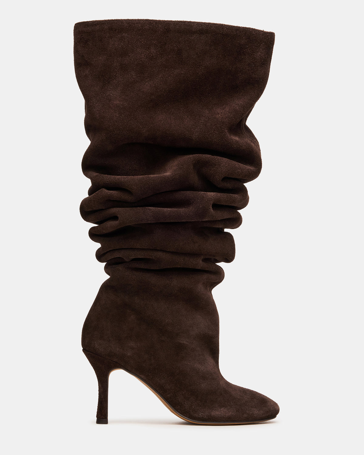 ALLISON Brown Suede Over-The-Knee Heeled Women's Boot | Steve Madden Latest