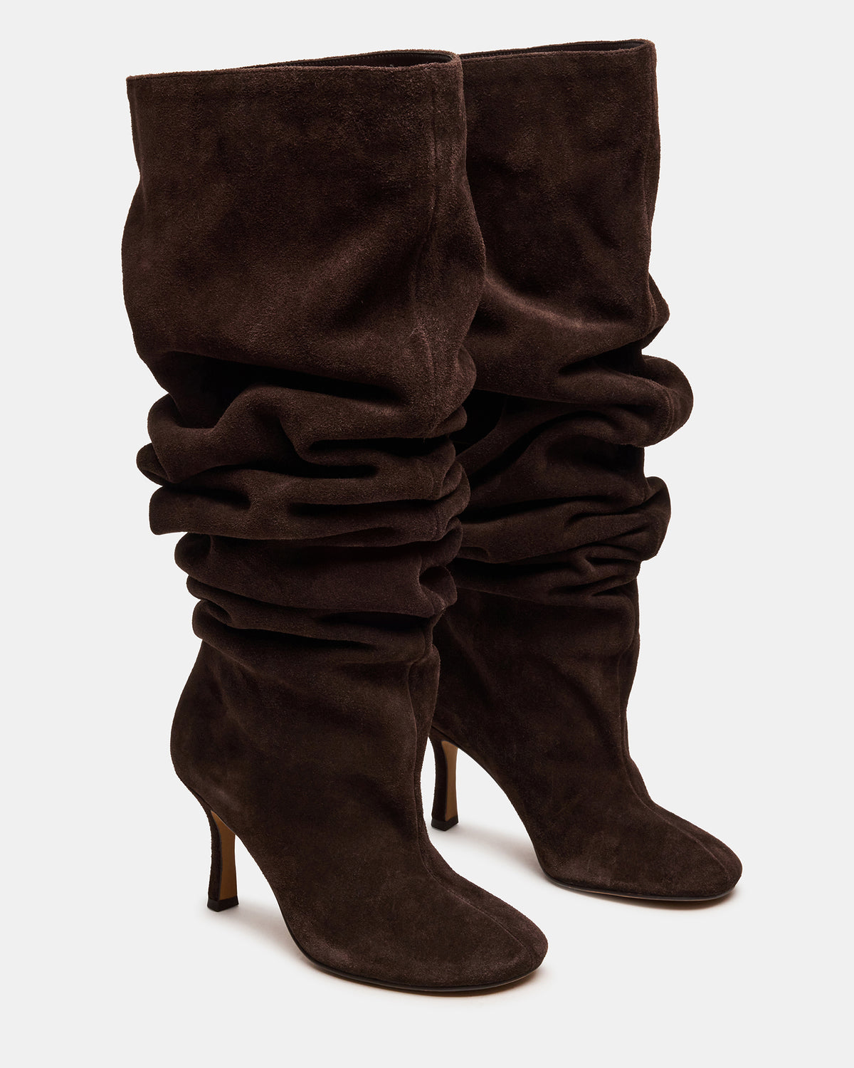 ALLISON Brown Suede Over-The-Knee Heeled Women's Boot | Steve Madden Latest