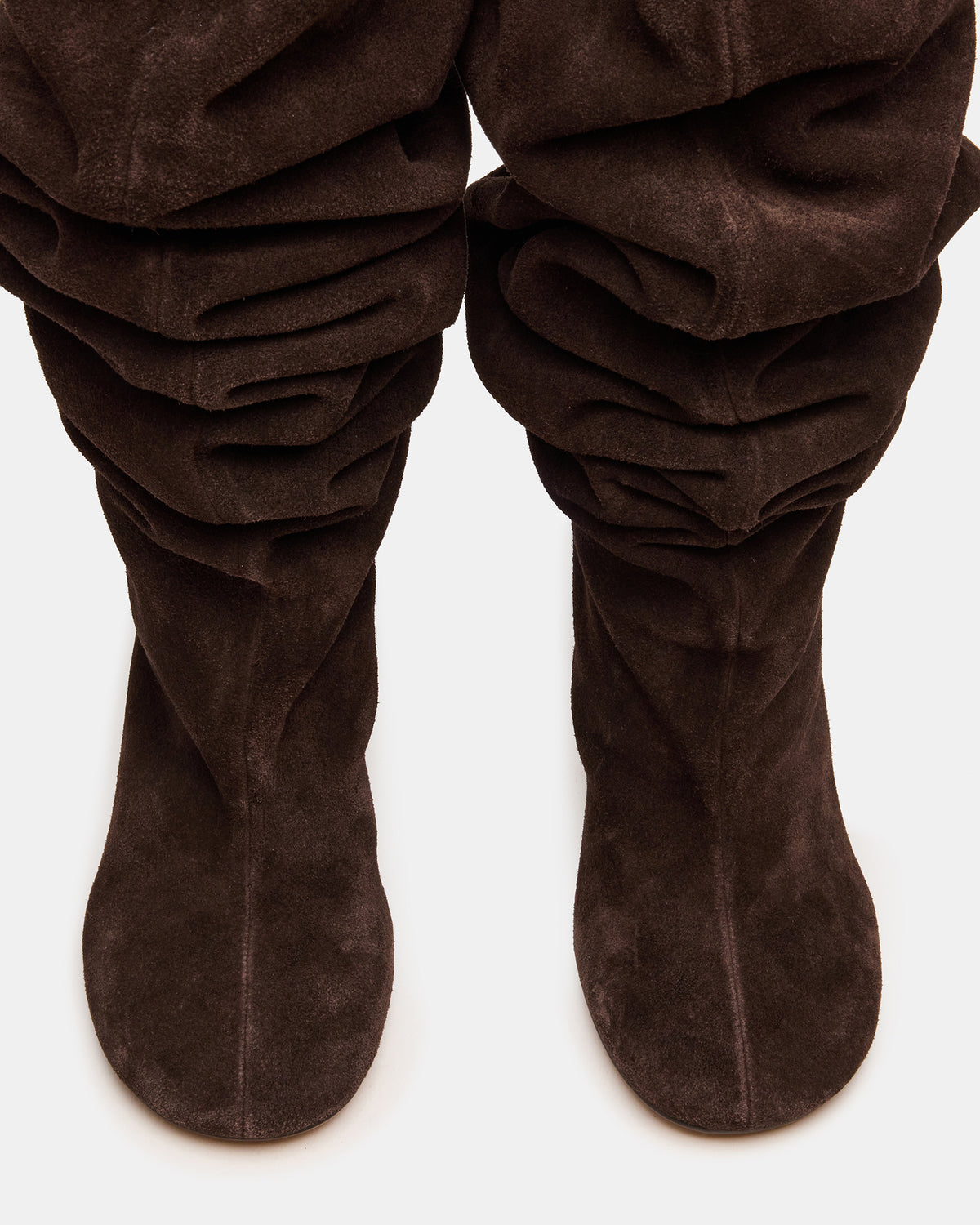 ALLISON Brown Suede Over-The-Knee Heeled Women's Boot | Steve Madden Latest