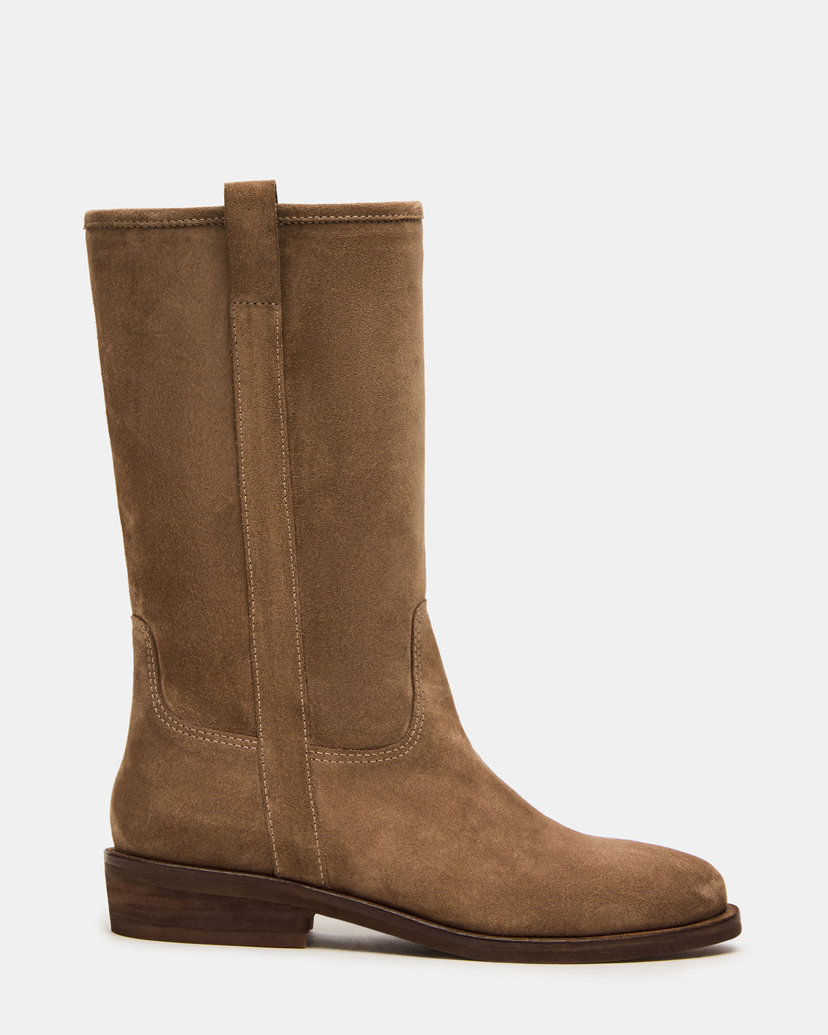 DUNSTER Chestnut Suede Wood Bottom Women's Boot | Steve Madden Special Offer