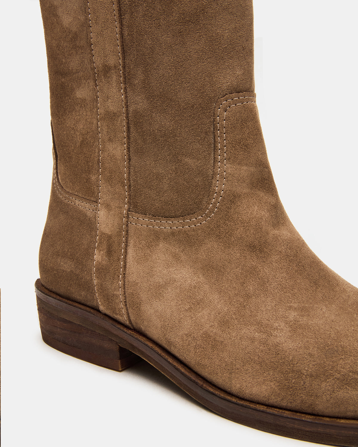 DUNSTER Chestnut Suede Wood Bottom Women's Boot | Steve Madden Special Offer
