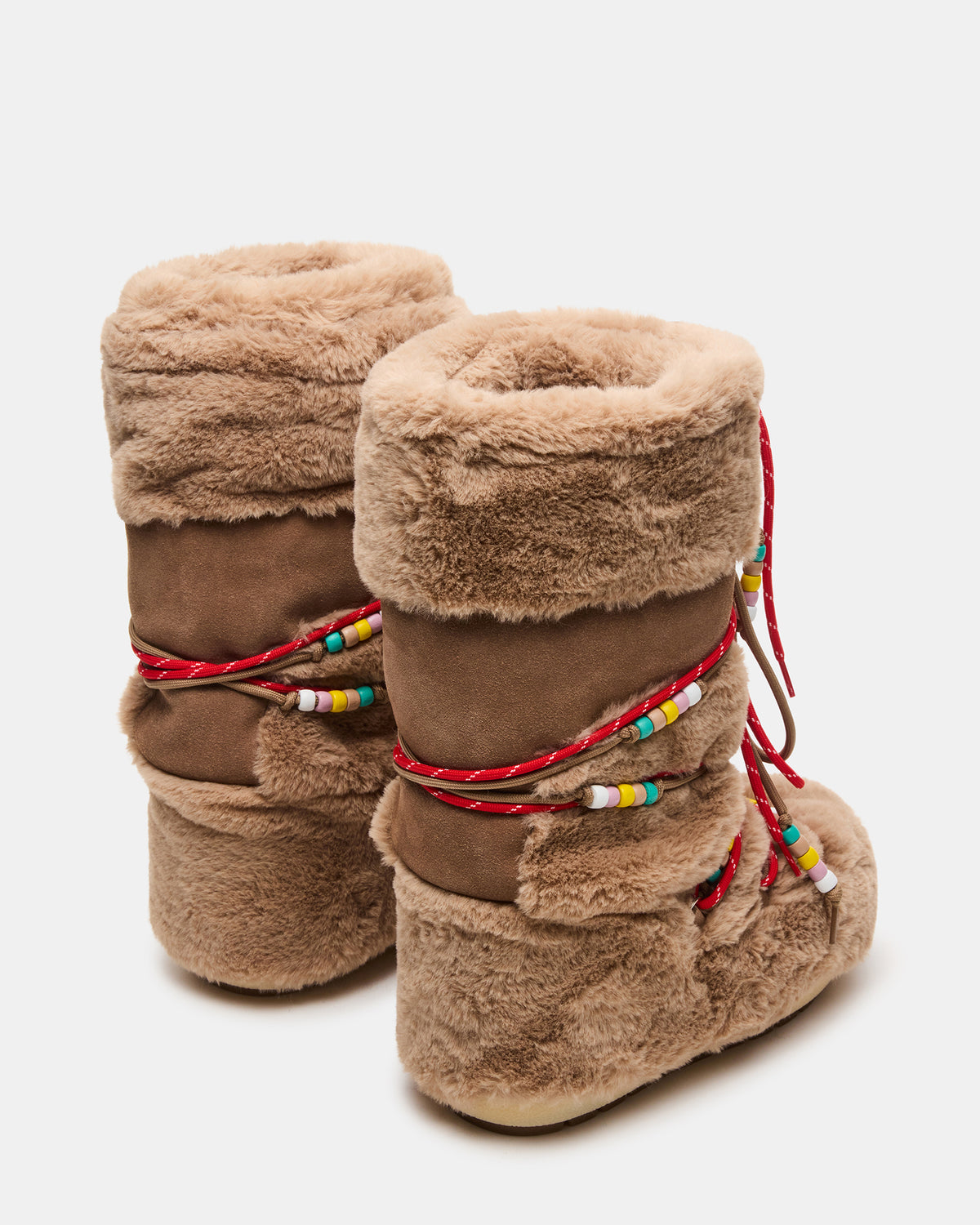 MOUSSE Taupe Faux Fur Lace-Up Chunky Women's Boot | Steve Madden Best Seller