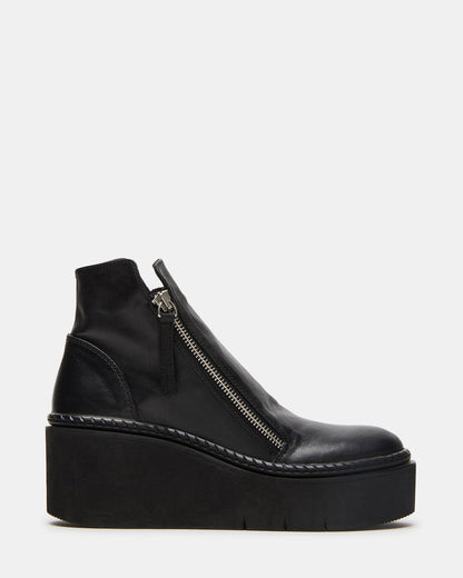 DRIFT Black Leather Platform Moto Women's Ankle Boot | Steve Madden Latest