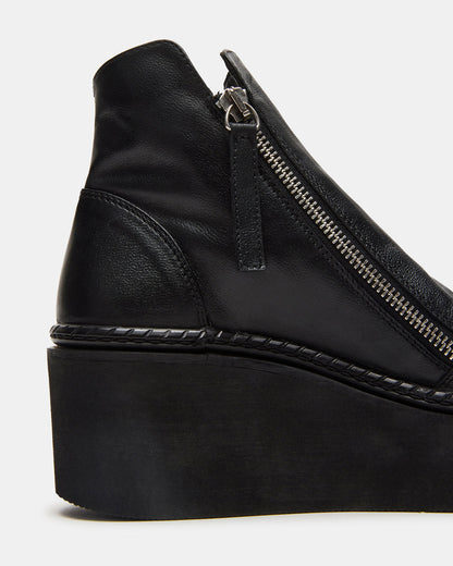 DRIFT Black Leather Platform Moto Women's Ankle Boot | Steve Madden Latest