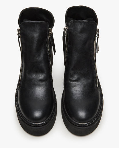 DRIFT Black Leather Platform Moto Women's Ankle Boot | Steve Madden Latest