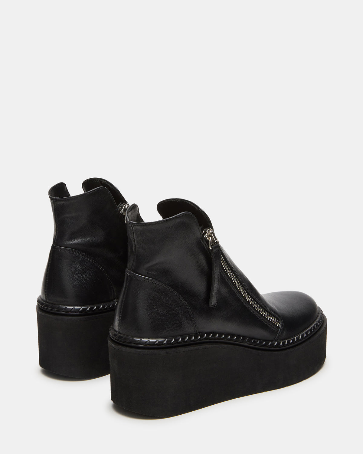 DRIFT Black Leather Platform Moto Women's Ankle Boot | Steve Madden Latest