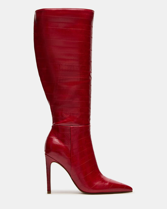 NITRO Red Eel Pointed-Toe Stiletto Heel Knee-High Women's Boots | Steve Madden Hot Sale