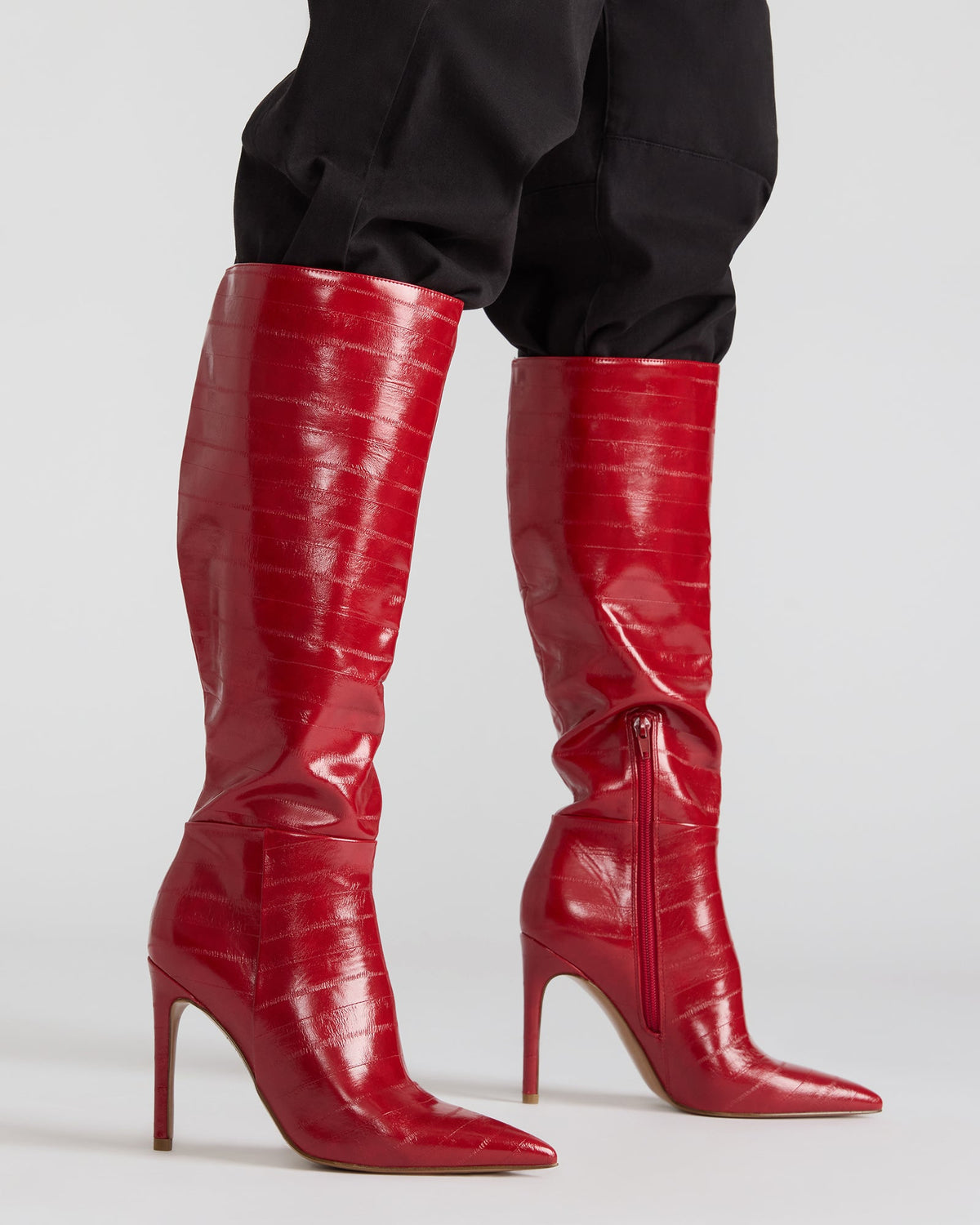 NITRO Red Eel Pointed-Toe Stiletto Heel Knee-High Women's Boots | Steve Madden Hot Sale