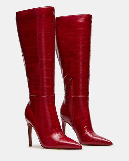 NITRO Red Eel Pointed-Toe Stiletto Heel Knee-High Women's Boots | Steve Madden Hot Sale