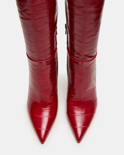 NITRO Red Eel Pointed-Toe Stiletto Heel Knee-High Women's Boots | Steve Madden Hot Sale