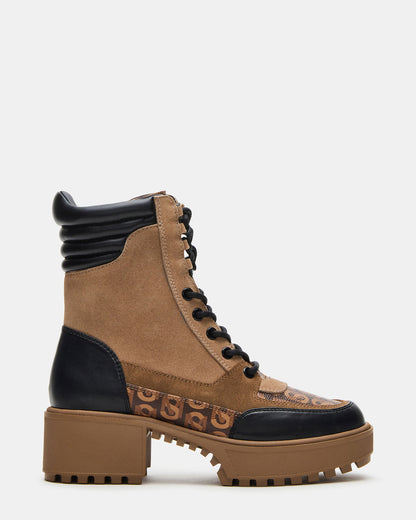 HIKER Tan Multi Platform Lug Lace-Up Women's Anke Boot | Steve Madden Best Price