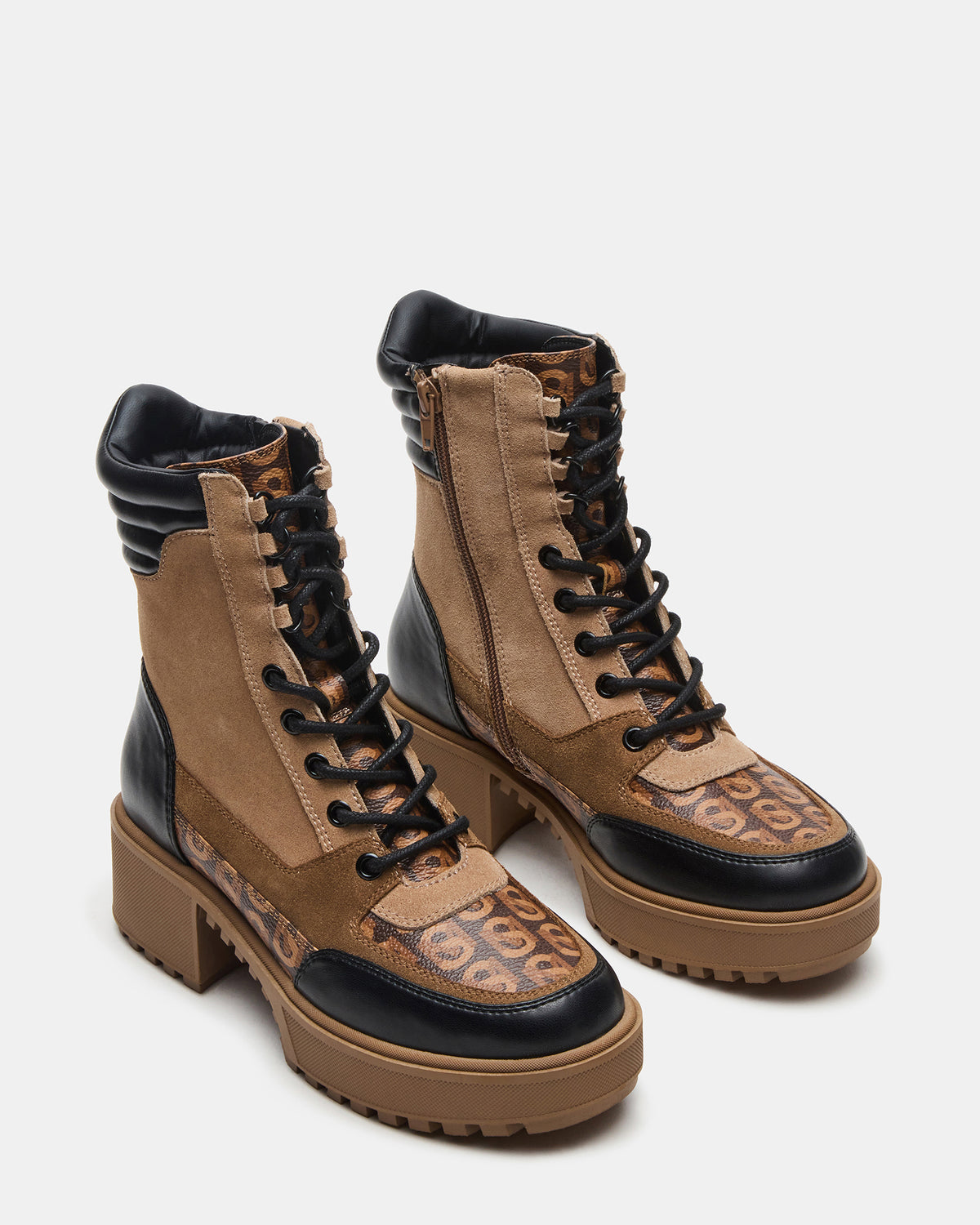 HIKER Tan Multi Platform Lug Lace-Up Women's Anke Boot | Steve Madden Best Price