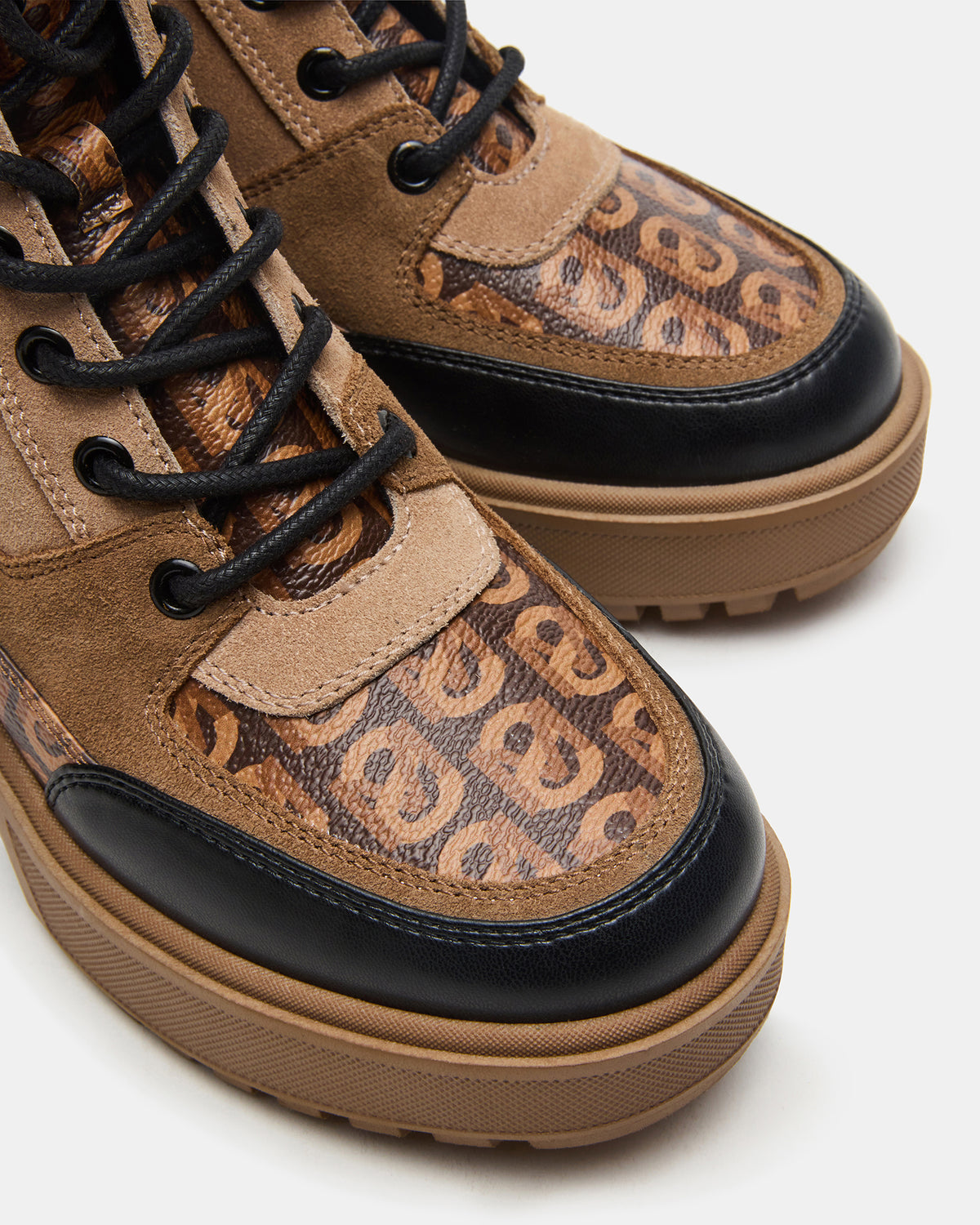 HIKER Tan Multi Platform Lug Lace-Up Women's Anke Boot | Steve Madden Best Price