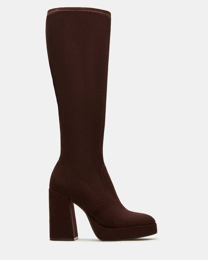 TWAIN Brown Knee-High Block Heel Women's Boot | Steve Madden Special Offer