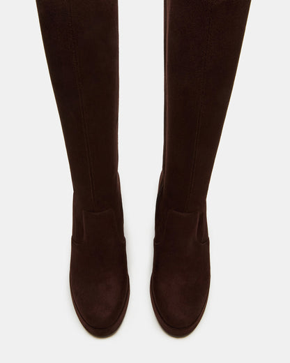 TWAIN Brown Knee-High Block Heel Women's Boot | Steve Madden Special Offer