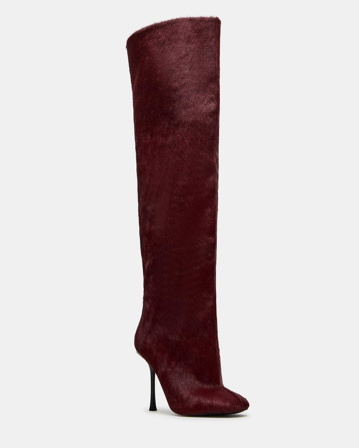 ALLURING Red Over-The-Knee Square-Toe Heeled Women's Boot | Steve Madden Best Seller