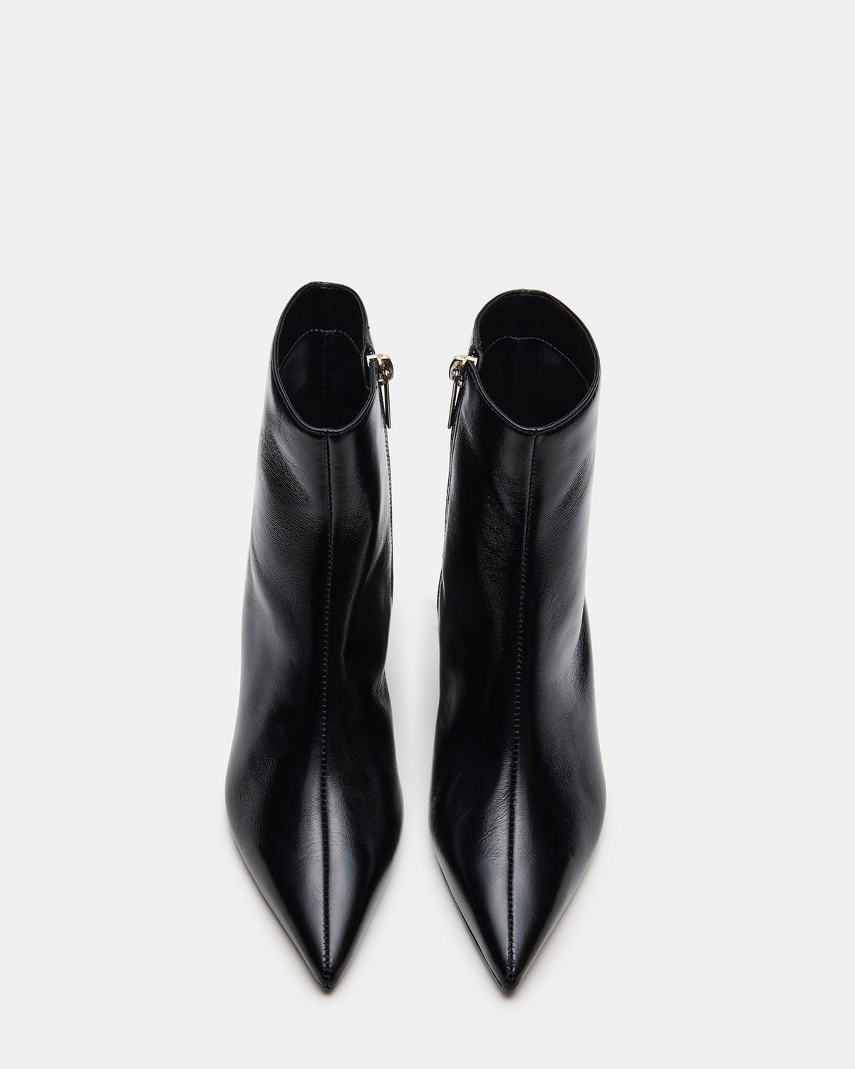 ASHLI Black Leather Pointed-Toe Block Heel Women's Ankle Boot | Steve Madden Deals