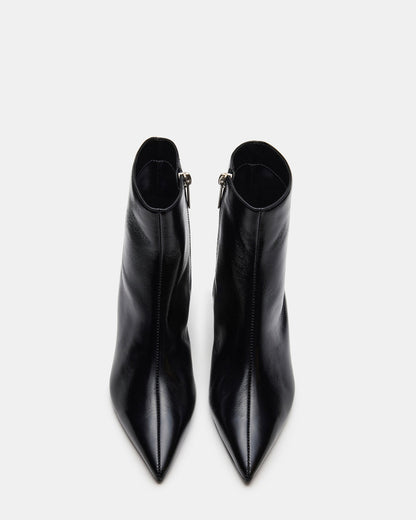 ASHLI Black Leather Pointed-Toe Block Heel Women's Ankle Boot | Steve Madden Deals