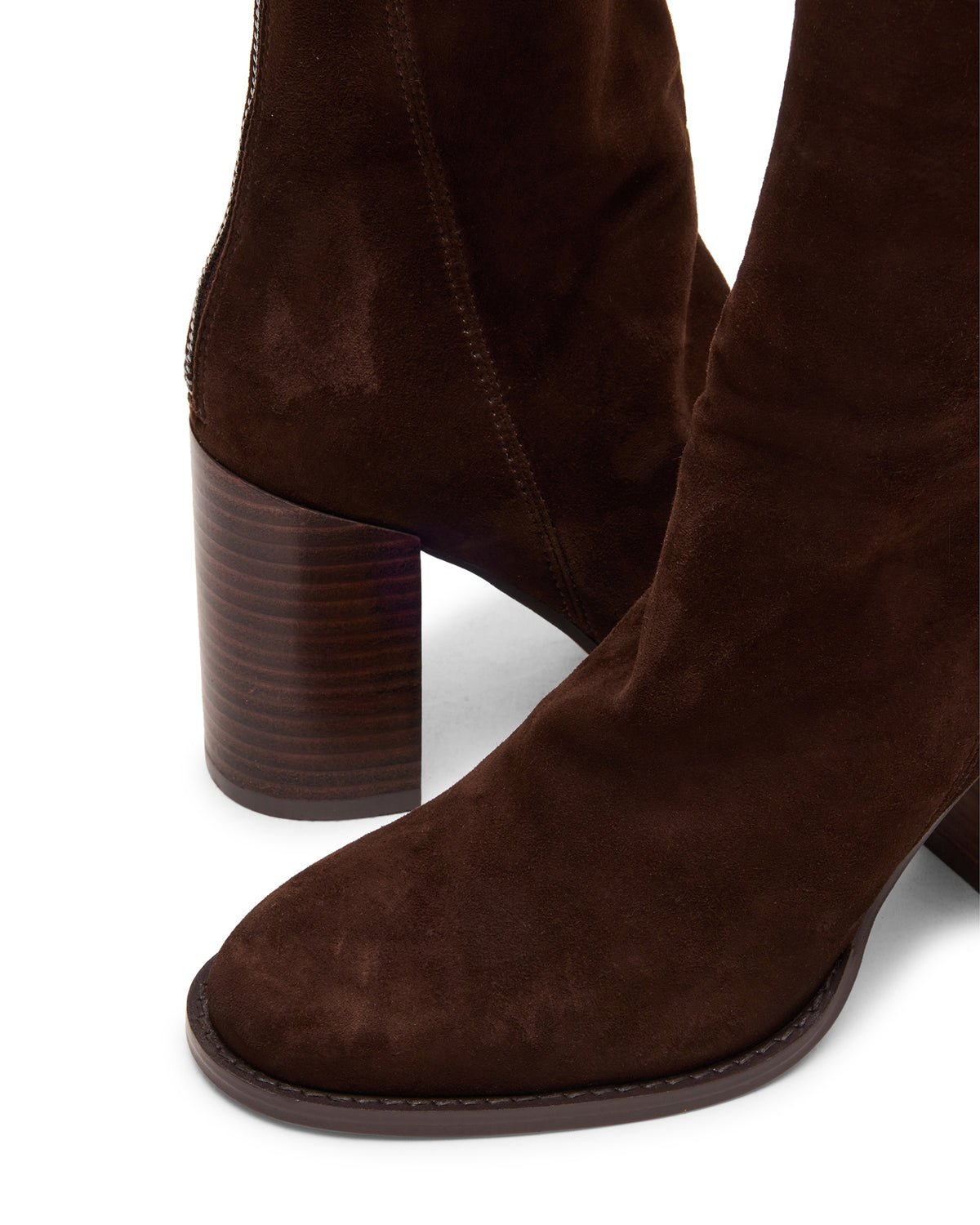 OBSESSION Chocolate Brown Suede Rounded Toe Block Heel Women's Ankle Boot | Steve Madden Deals