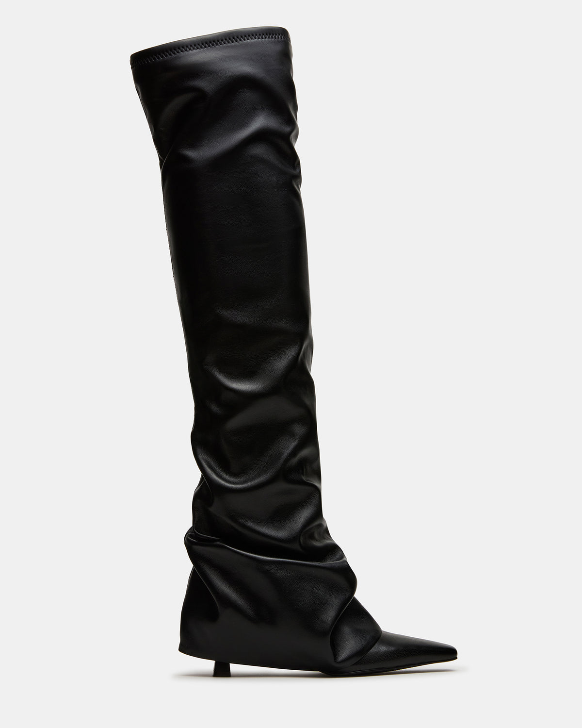 TATIANA Black Square Toe Cuffed Knee-High Women's Boot | Steve Madden Great Value