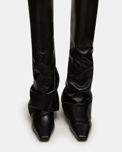 TATIANA Black Square Toe Cuffed Knee-High Women's Boot | Steve Madden Great Value