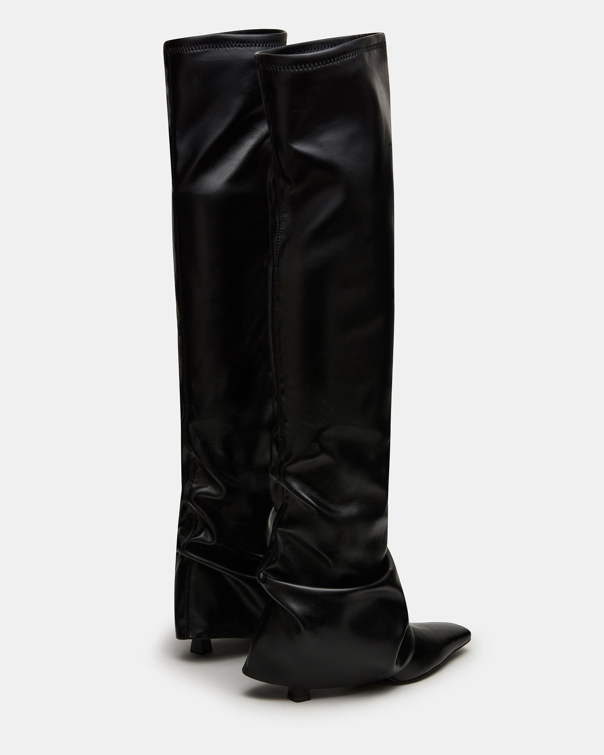 TATIANA Black Square Toe Cuffed Knee-High Women's Boot | Steve Madden Great Value