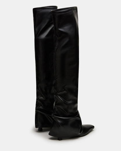 TATIANA Black Square Toe Cuffed Knee-High Women's Boot | Steve Madden Great Value
