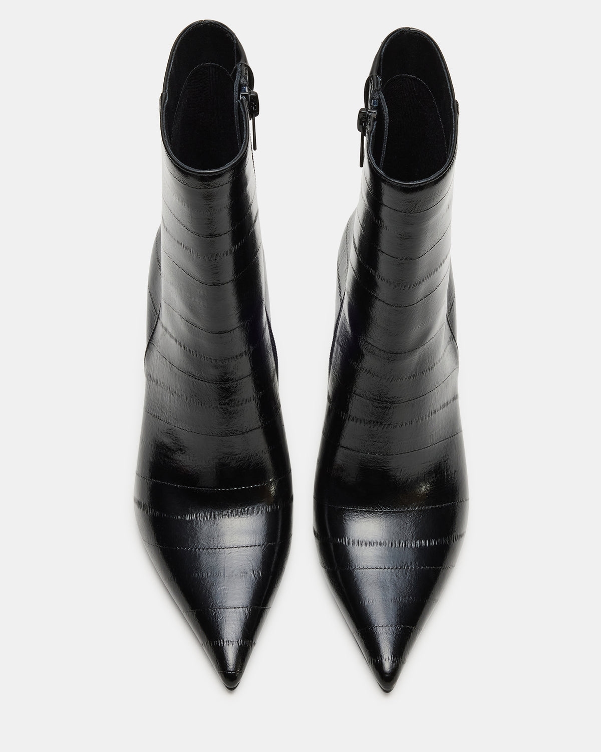 AUDREANA Black Eel Pointed-Toe Block Heel Women's Ankle Boot | Steve Madden Recommended